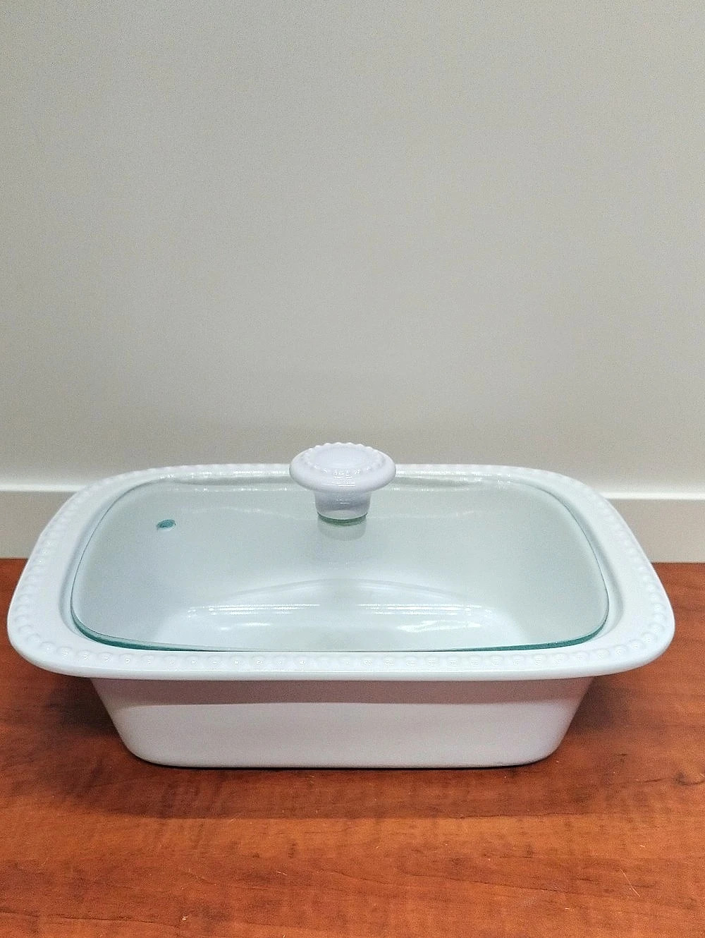 JCP Home Covered Ceramic Baking Dish in White 1.5 Qt.